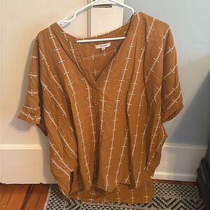 Madewell Madewell Lakeline Popover Shirttail Top Jacquard Stripe 🌻